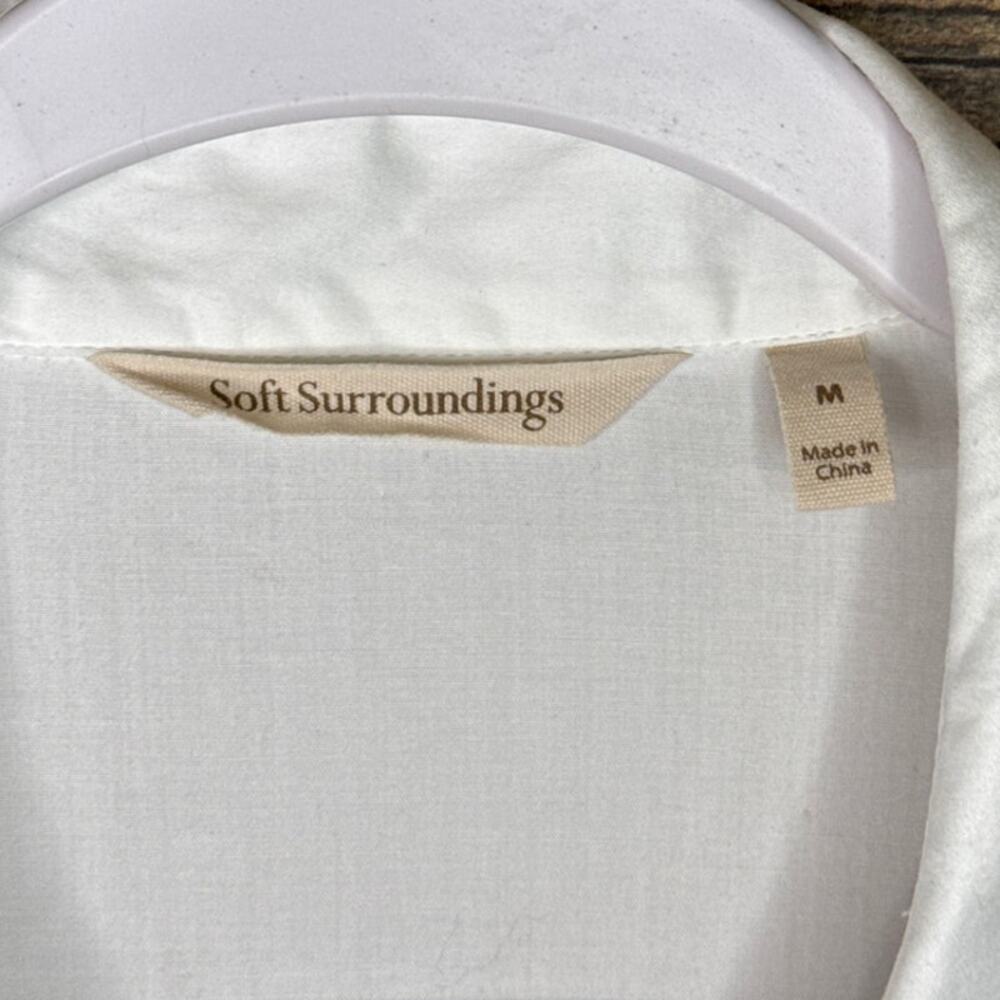 Soft Surroundings Solid White Long Sleeve Button … - image 3